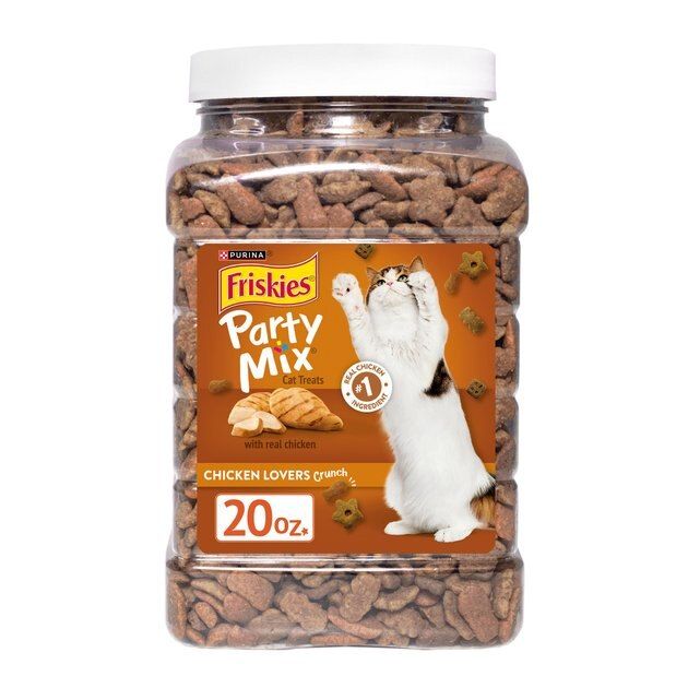 Friskies Party Mix Chicken Lovers Crunch Cat Treats, 20-oz tub | Chewy.com