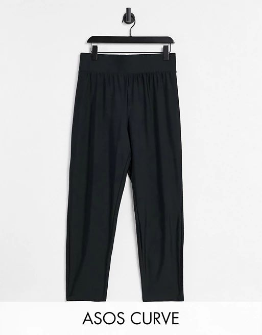 ASOS DESIGN Curve deep waistband legging in matte disco in black | ASOS (Global)