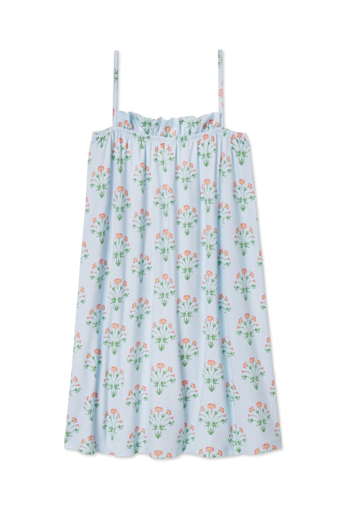 Pima Ruffle Nightgown in Daylight Tropical Bouquet | Lake Pajamas