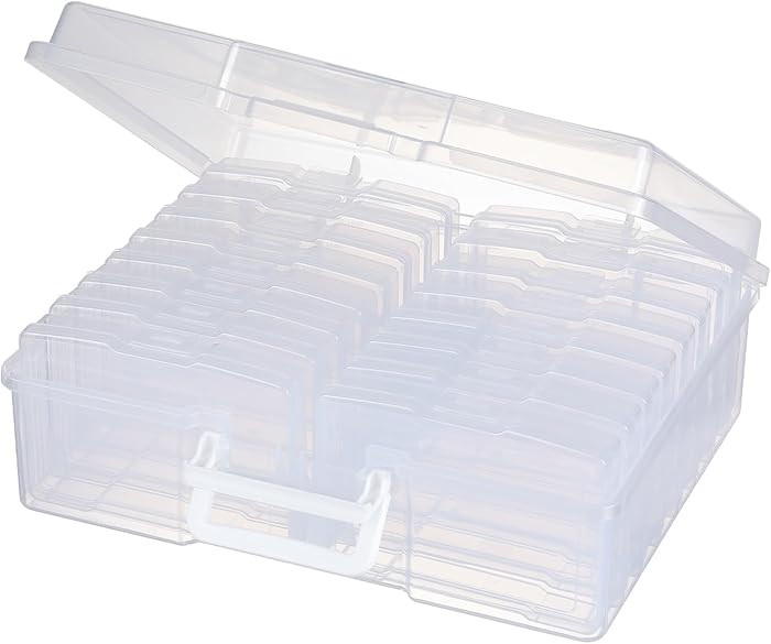 novelinks Transparent 4" x 6" Photo Organizers and Photo Storage Box with Handle, 16 Inner Photo ... | Amazon (US)