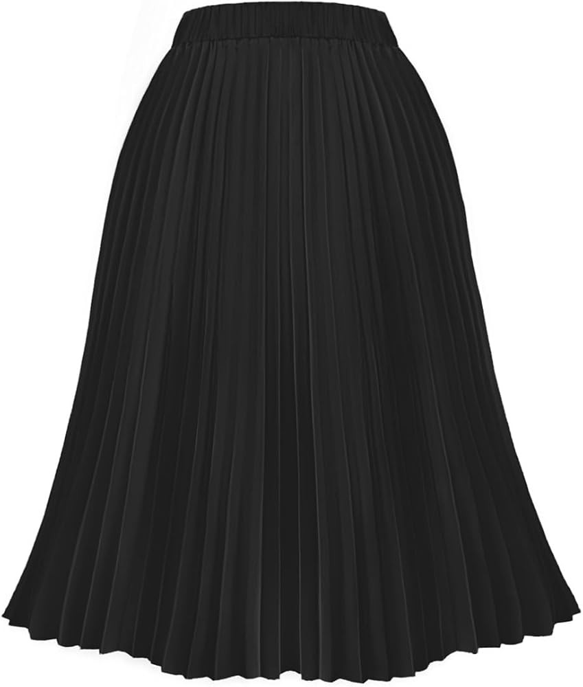 RITERA Plus Size Pleated Skirts for Women A Line Skirt High Elasitc Midi Swing Skirts | Amazon (US)