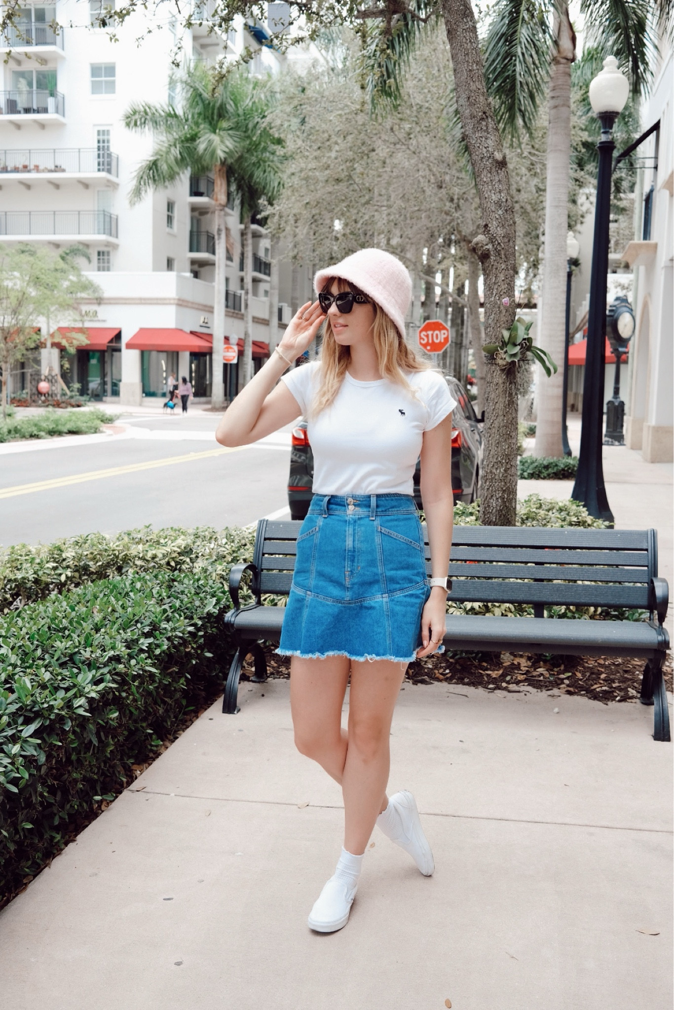 Baby Pink Bucket Hat - Simple Minimalist Shopping Fit - Denim

#LTKstyletip #LTKMostLoved