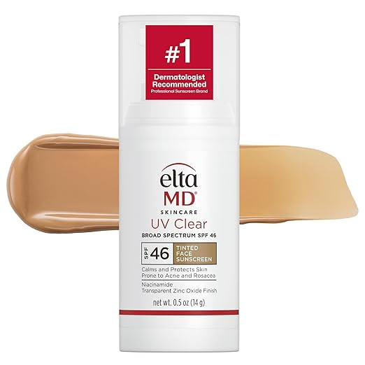 EltaMD UV Clear Tinted Face Sunscreen SPF 46, Oil Free Sunscreen for Sensitive Skin with Zinc Oxi... | Amazon (US)