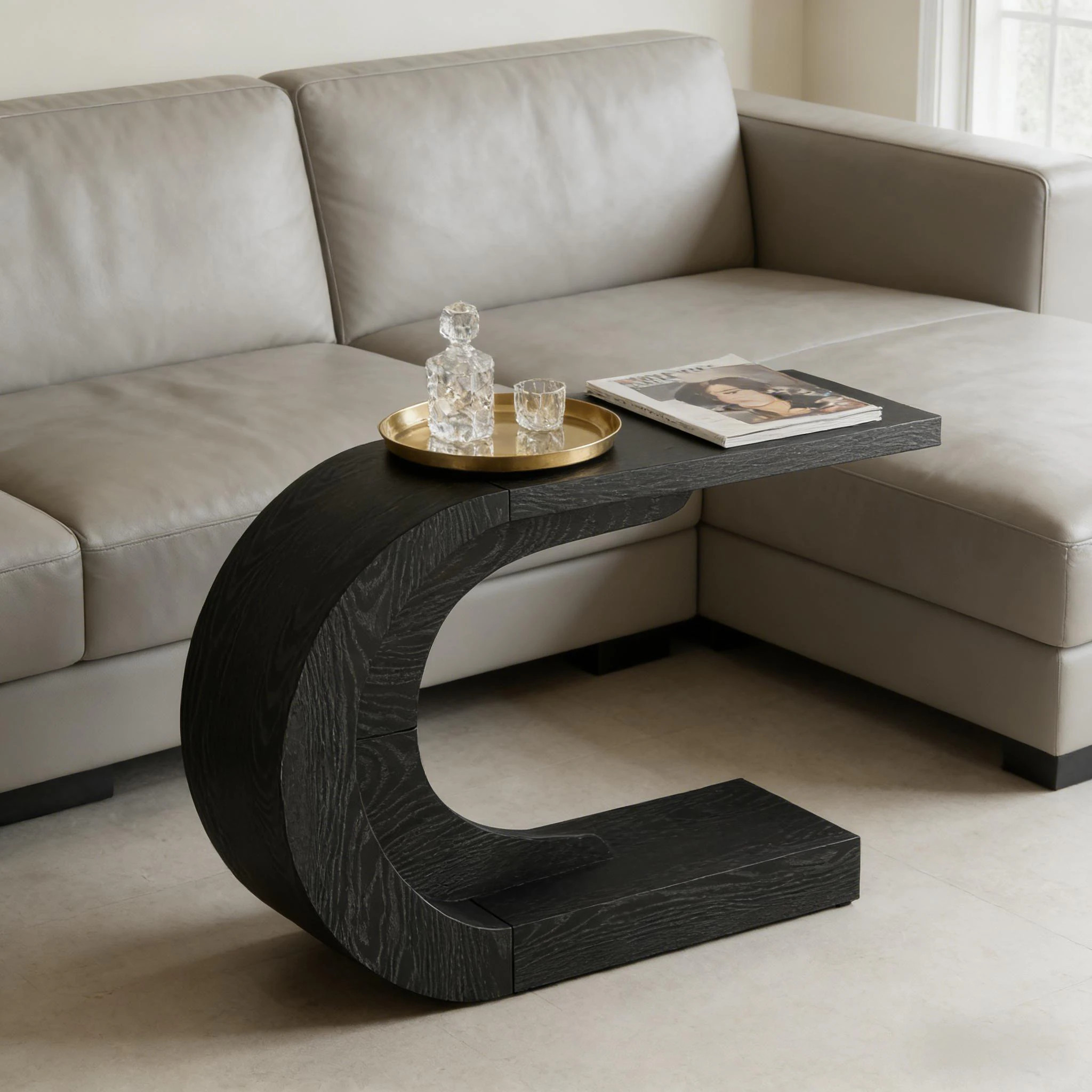 Blisstyle Stylish Hallway Table Console Table C Shaped Accent Table Farmhouse Long Console Tables Decor for Entryway Living Room With Storage Behind | Lowe's