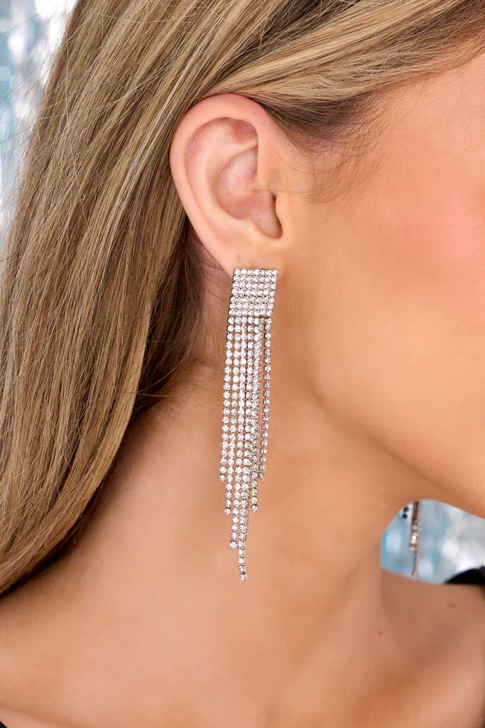 Practicing Iconic Silver Earrings | Red Dress 