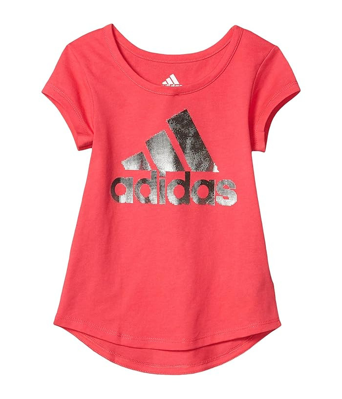 adidas Kids Scoop Neck Tee (Toddler/Little Kids) (Pink) Girl's Clothing | Zappos