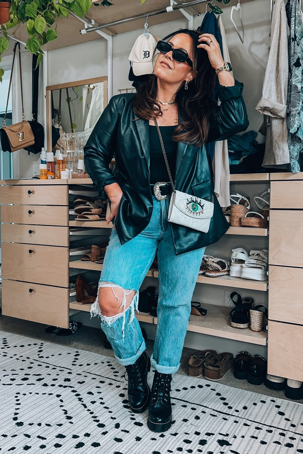 Concert outfit -size 14 style - midsize 
Faux leather blazer xl
Amazon crop top xl 
Straight leg jeans sized up to a 33 (no stretch) 
Doc martins tts 


#LTKSeasonal #LTKcurves #LTKstyletip
