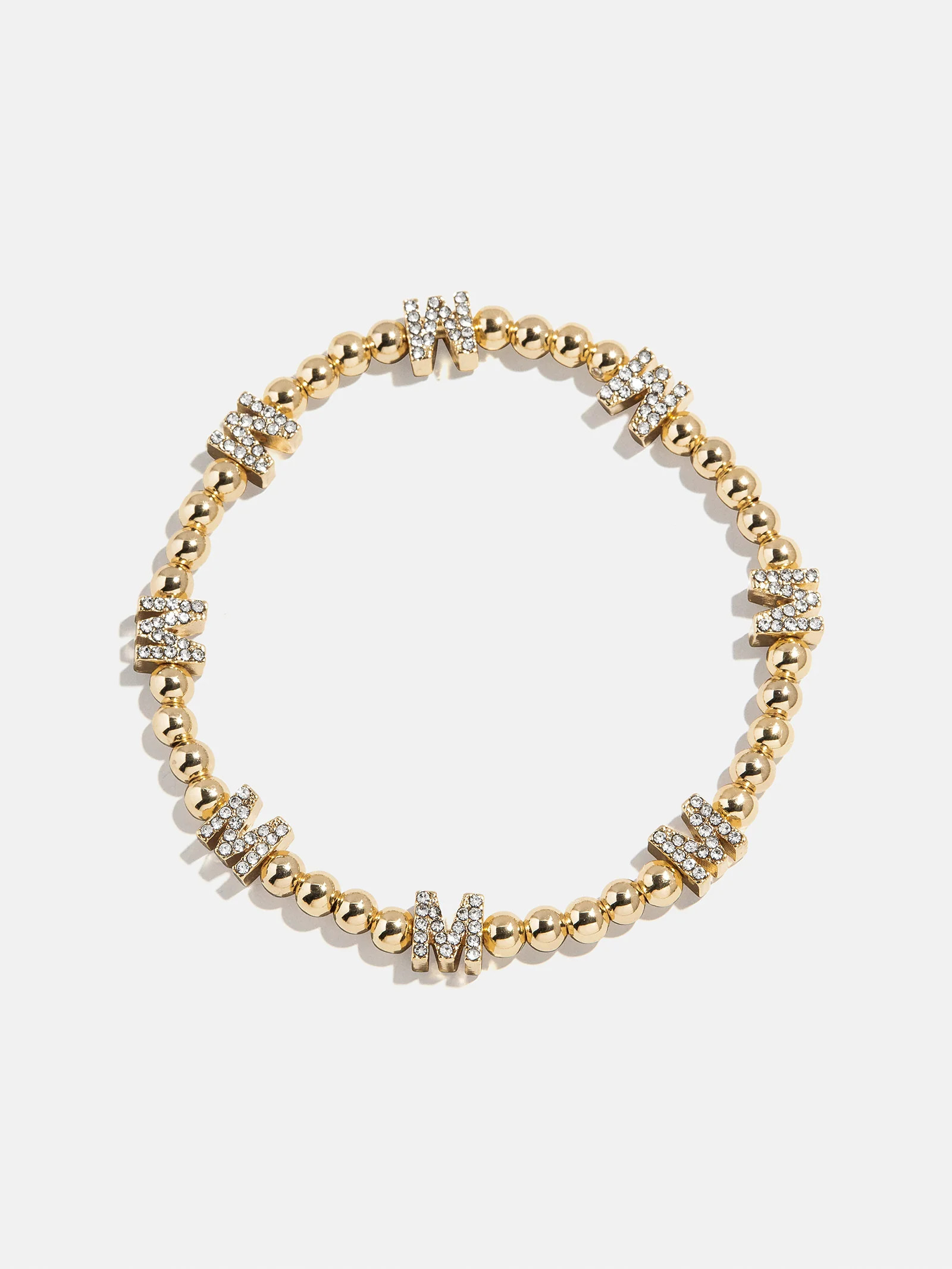 Gold/Pavé Repeating Initial Pisa Bracelet - M | BaubleBar