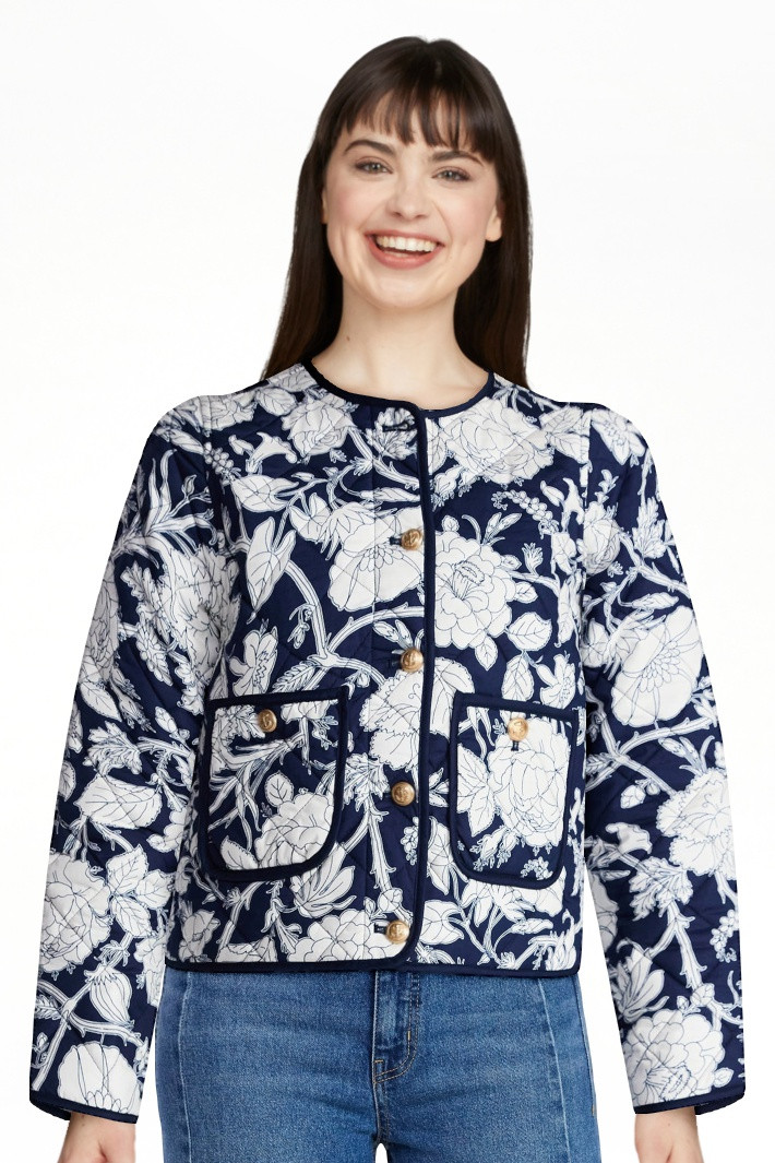 Time and Tru Women's Quilted Cotton Jacket, Sizes XS-XXXL | Walmart (US)