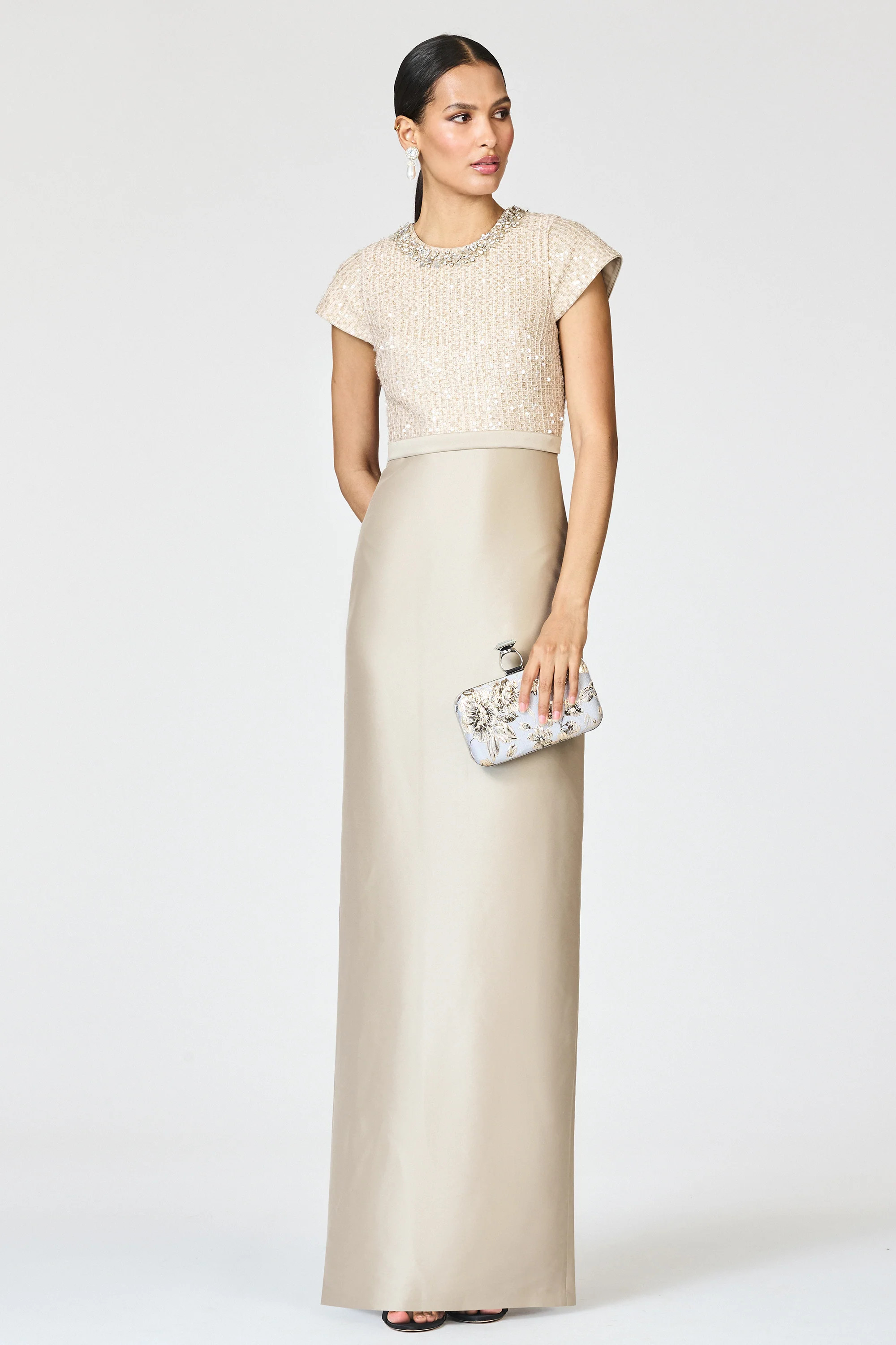 ISLA GOWN - DUNE/PEWTER | Sachin and Babi