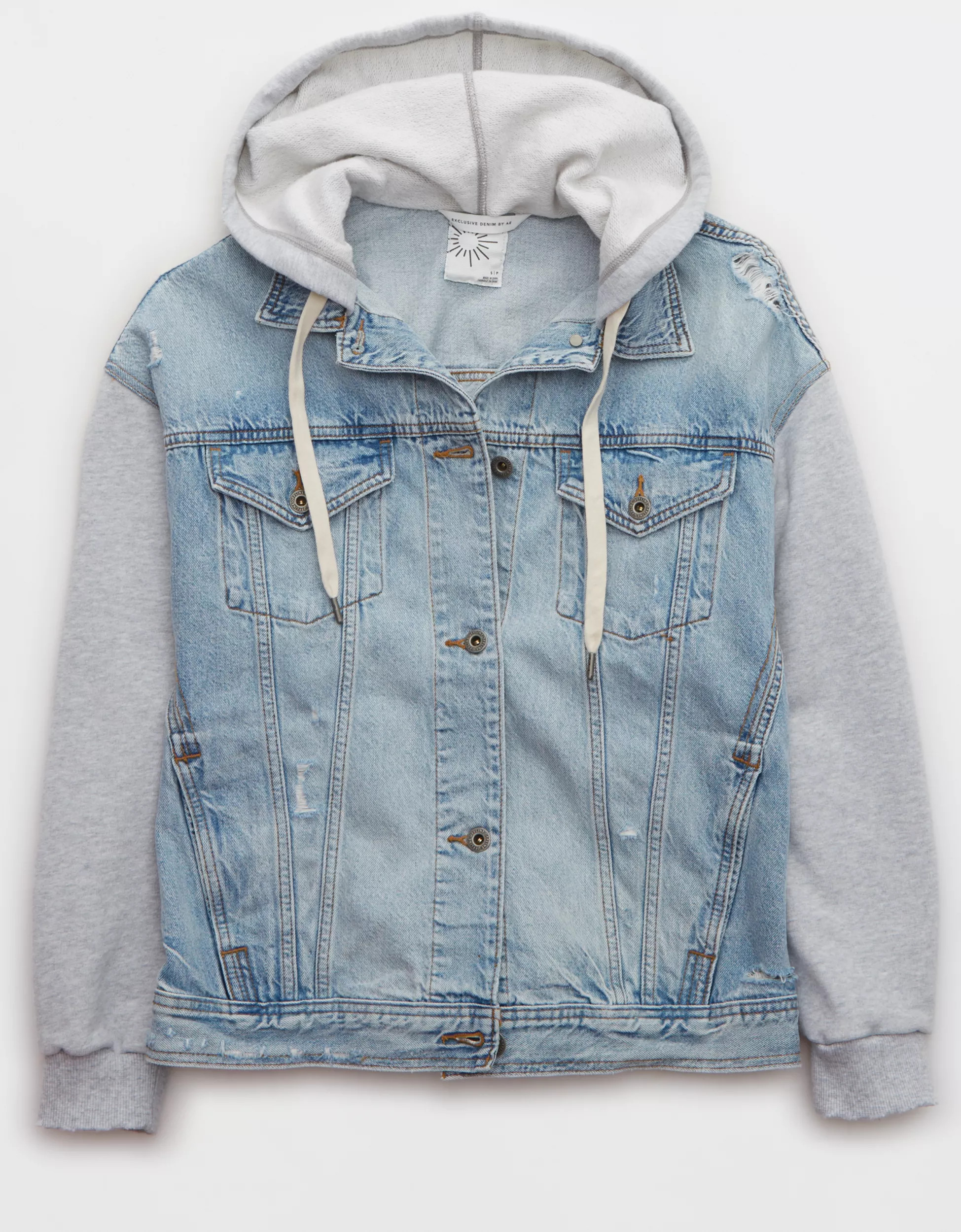 OFFLINE By Aerie Hooded Denim Jacket | Aerie