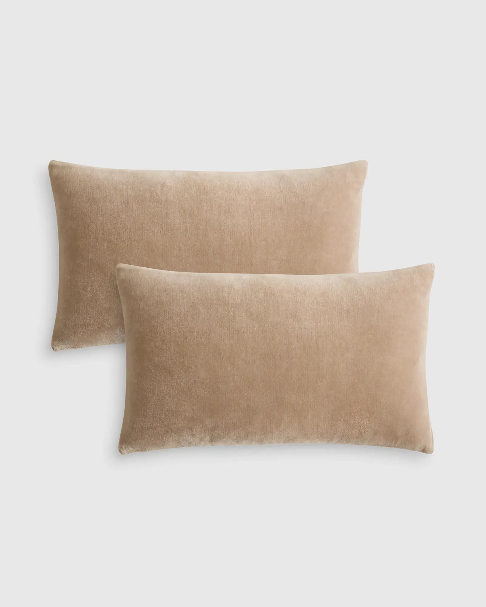Cotton Velvet Pillow Cover - Set of 2 in Taupe | Quince