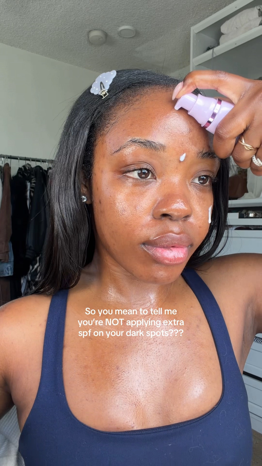 What do you mean?!! 🤔 I always apply extra sunscreen on any dark spots or hyperpigmentation. SPF is the key to helping them fade faster! I’m using the @tatcha milky sunscreen 🥛🫶🏾#sunscreen #spf #hyperpigmentationskincare #hyperpigmentation #blackgirlsunscreen

#LTKBeauty #LTKgrwm
