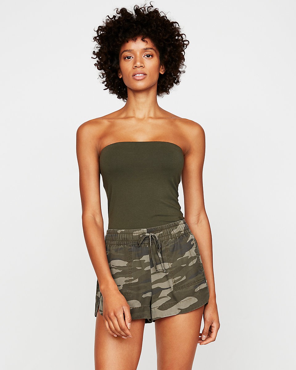 Mid Rise Utility Drawstring Shorts | Express