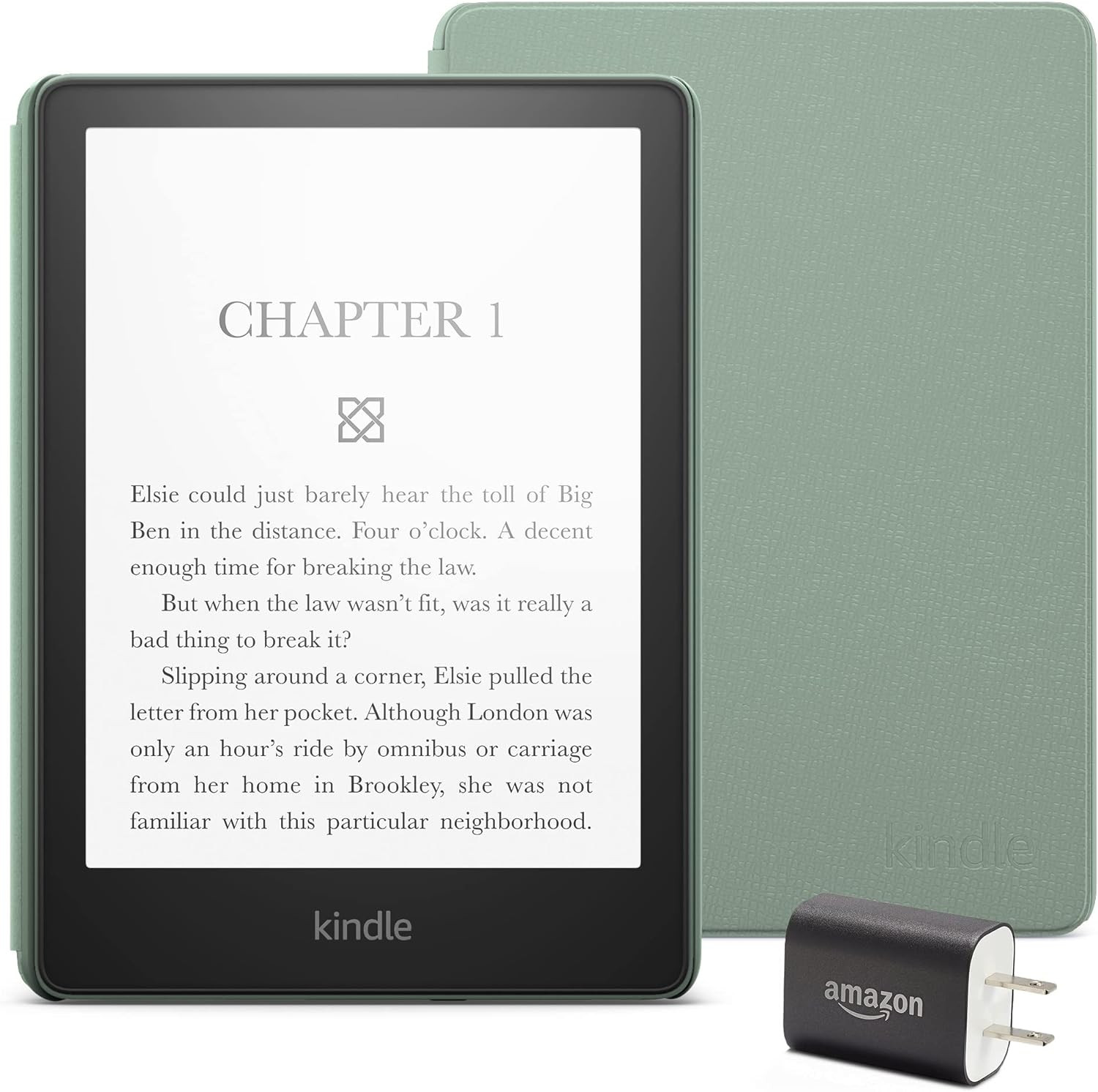 Kindle Paperwhite Essentials Bundle including Kindle Paperwhite (16 GB) - Agave Green, Leather Co... | Amazon (US)