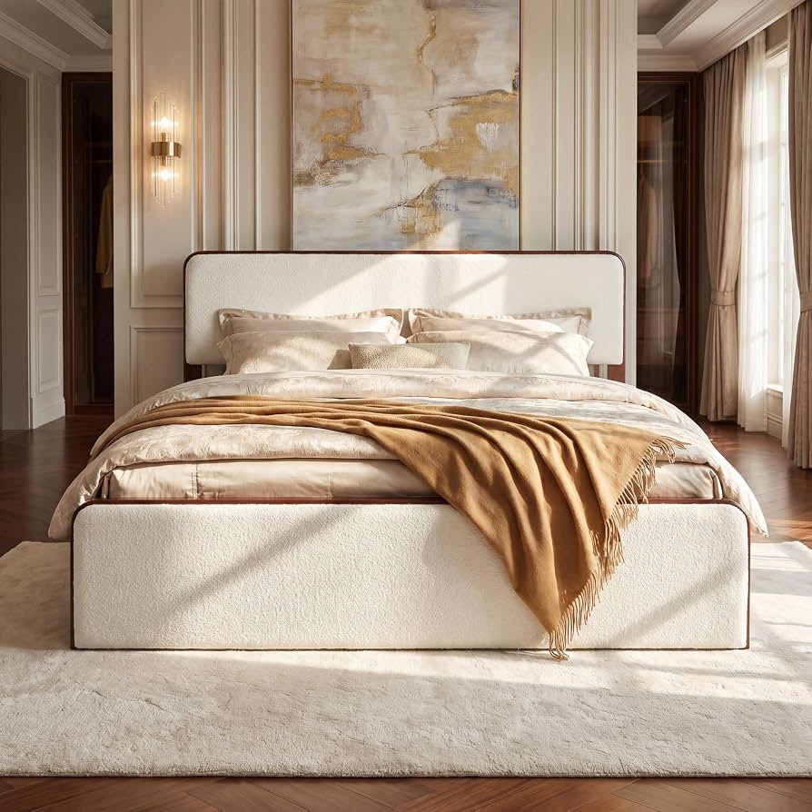 Christopher Knight Home Bette Modern Fabric Upholstered Queen Size Bed Frame with Headboard & Foo... | Amazon (US)