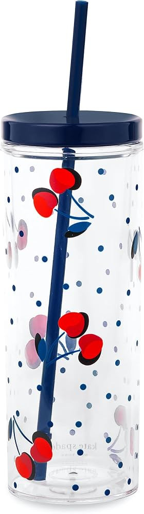 Kate Spade New York Insulated Tumbler with Reusable Straw, 24 Ounce Acrylic Travel Cup with Lid, ... | Amazon (US)