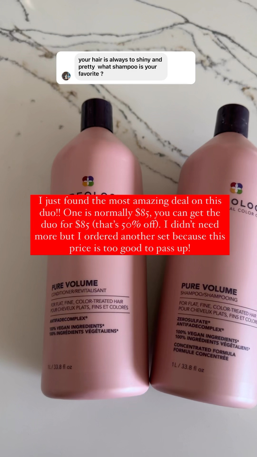 Shalia has been using Pureology for years and I finally tried it a few months ago and love it! It’s normally $85 a bottle for this size. I found it for $85 for THE SET! I immediately ordered another set. 

#LTKsalealert #LTKunder100 #LTKbeauty
