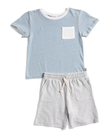 Little Boys Retro Pocket Tee And Shorts Set | TJ Maxx