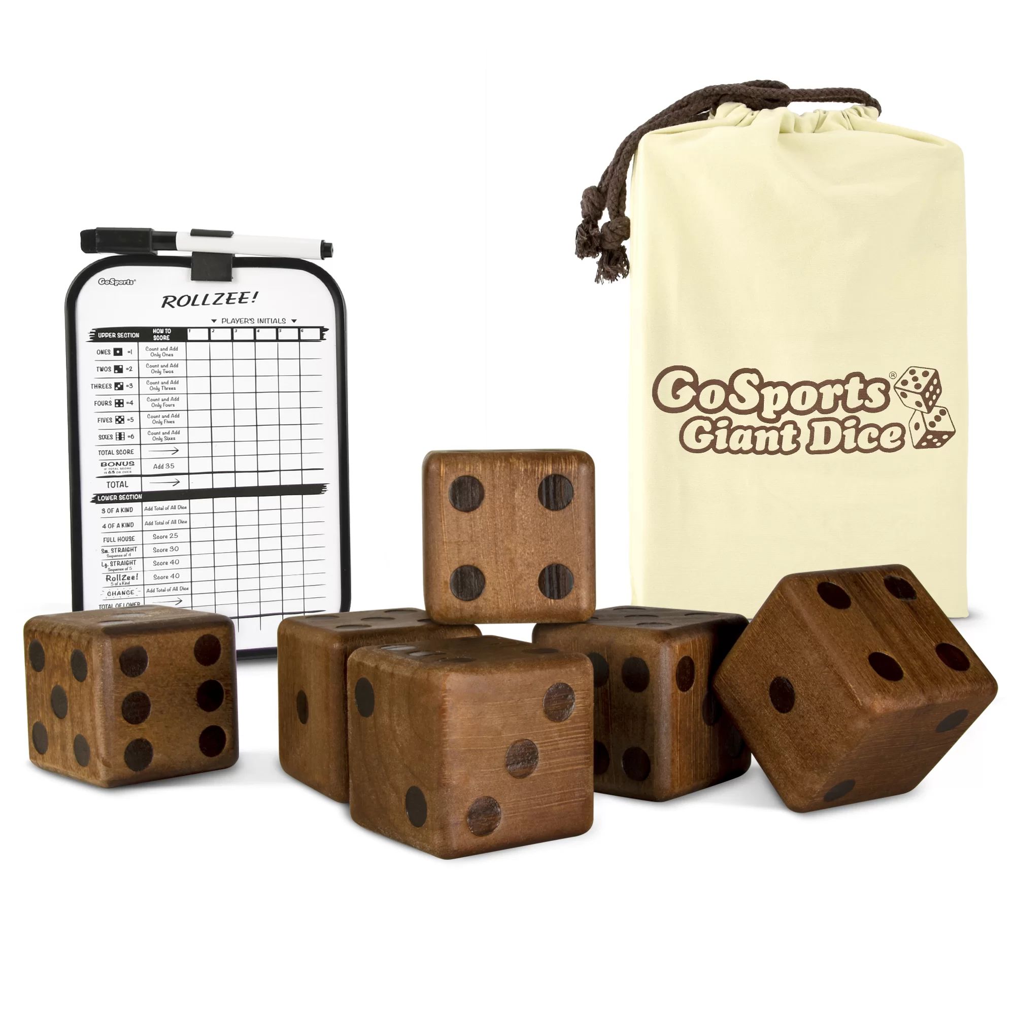 3.5" Stain Wooden Dice Giant Board Game (Set of 6) | Wayfair North America