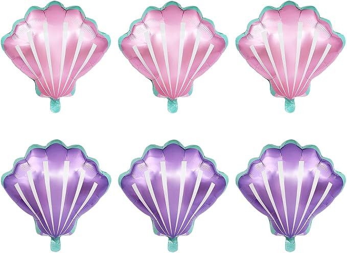 Creaides 12pcs Sea Shells Balloons Helium Foil Ocean Balloons for Baby Shower Birthday Wedding Ha... | Amazon (US)