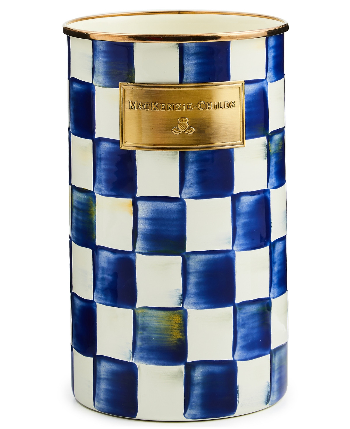 Mackenzie-Childs Royal Check Enameled Steel Utensil Holder | Macy's