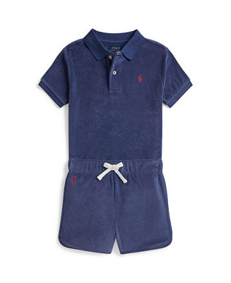 Boys' 2-7 Short-Sleeve Terry Polo Shirt & Shorts, 2-Piece Set | Macy's