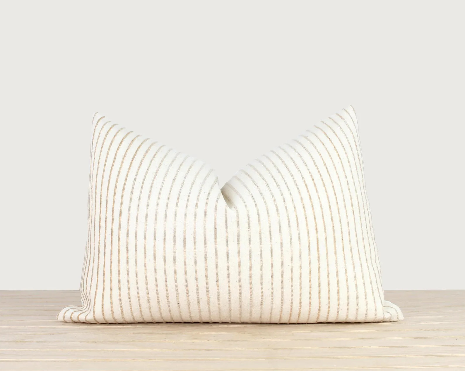 Cream Textured Stripe Pillow Cover - Lumbar - Woven Stripe Throw Pillow Cover - Neutral Boho Deco... | Etsy (US)