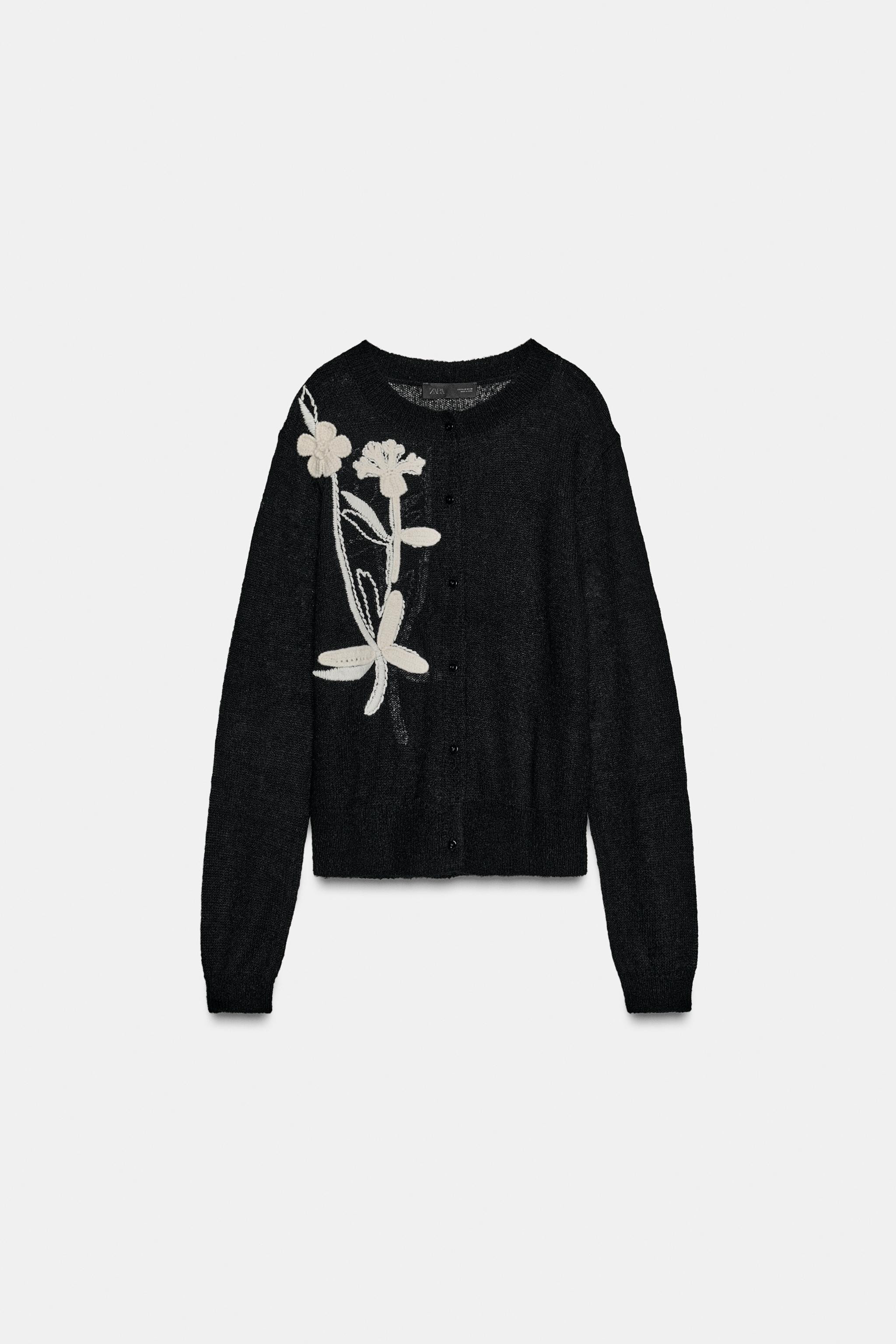 FLORAL EMBROIDERY CARDIGAN | Zara Canada