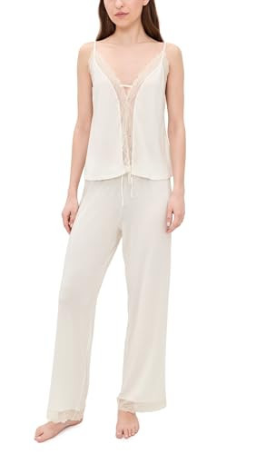 Eberjey Women's Lara Cami Pants Pajama Set, Ivory, L | Amazon (US)