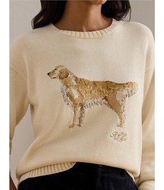Intarsia-Knit Golden Retriever Sweater | Dillard's