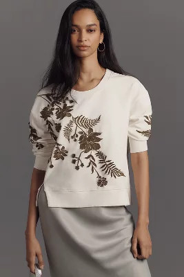 By Anthropologie Fern & Flower Crew-Neck Sweatshirt | Anthropologie (US)