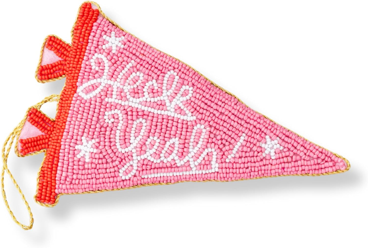 ban.do Beaded Hanging Ornament, Penant Flag Unique Holiday Christmas Tree Decoration (Heck Yeah) | Amazon (US)