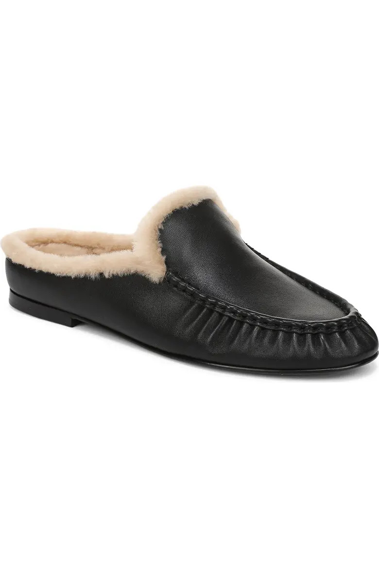 Vince Tevshear Leather Flat Mule in Cinderwood Leather at Nordstrom, Size 6.5 | Nordstrom