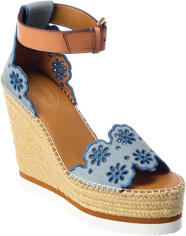 See by Chloe Suede Wedge Espadrille, 41, Blue | Amazon (US)