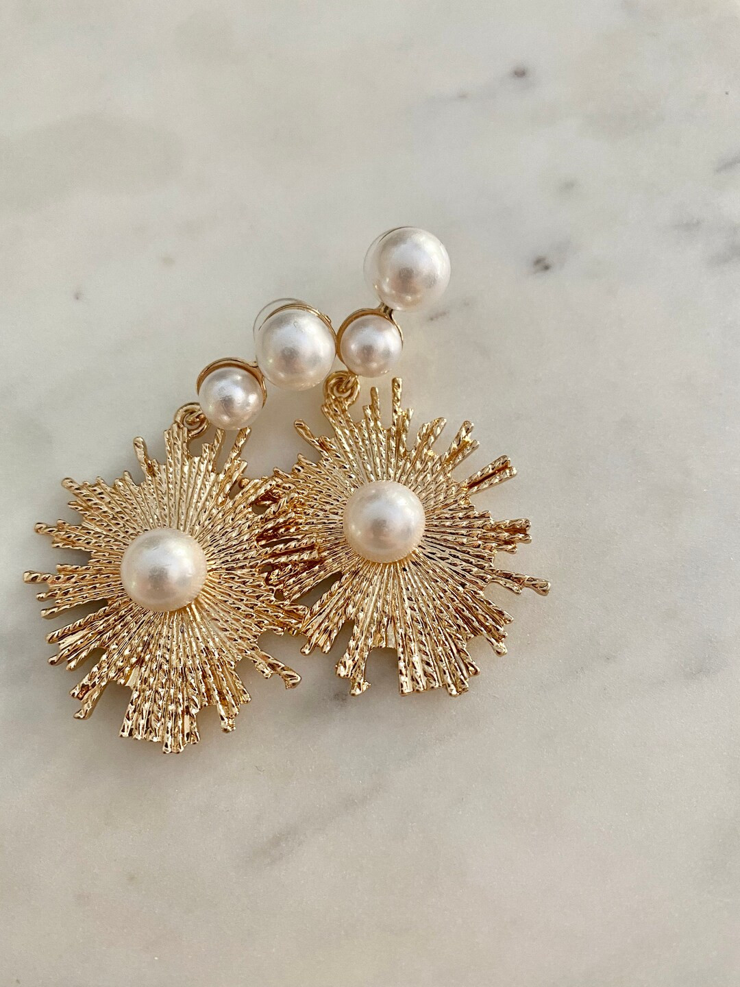 Pearl Gold Earring - Etsy | Etsy (US)