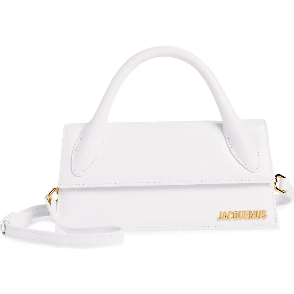 Jacquemus Le Chiquito Long Leather Top Handle Bag in White at Nordstrom | Nordstrom