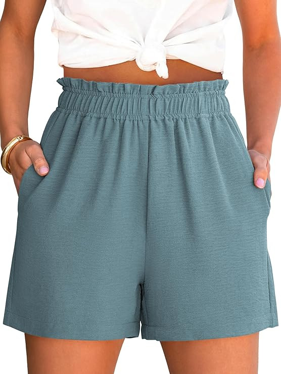 ANRABESS Shorts for Women Summer Casual Elastic High Waisted Dressy Lounge Shorts Comfy Bottoms 2... | Amazon (US)