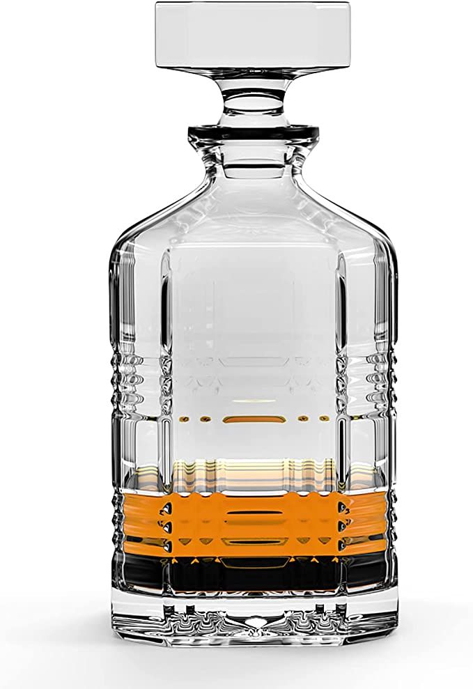 Whiskey Decanter with Sealed Irregular Stopper,Novel Lead-Free Crystal Glass Bottle, Gift for Fri... | Amazon (US)