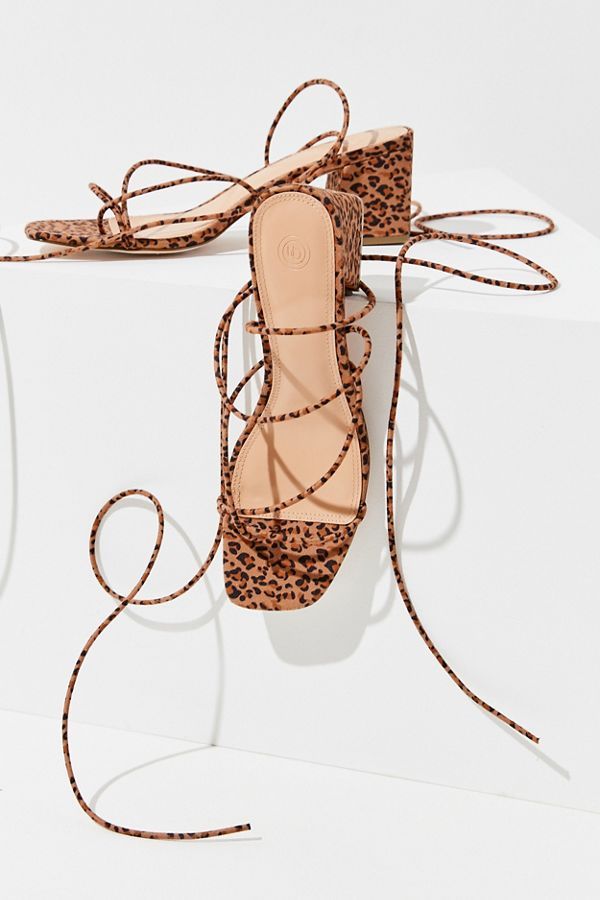 UO Alexa Leopard Strappy Sandal | Urban Outfitters (US and RoW)