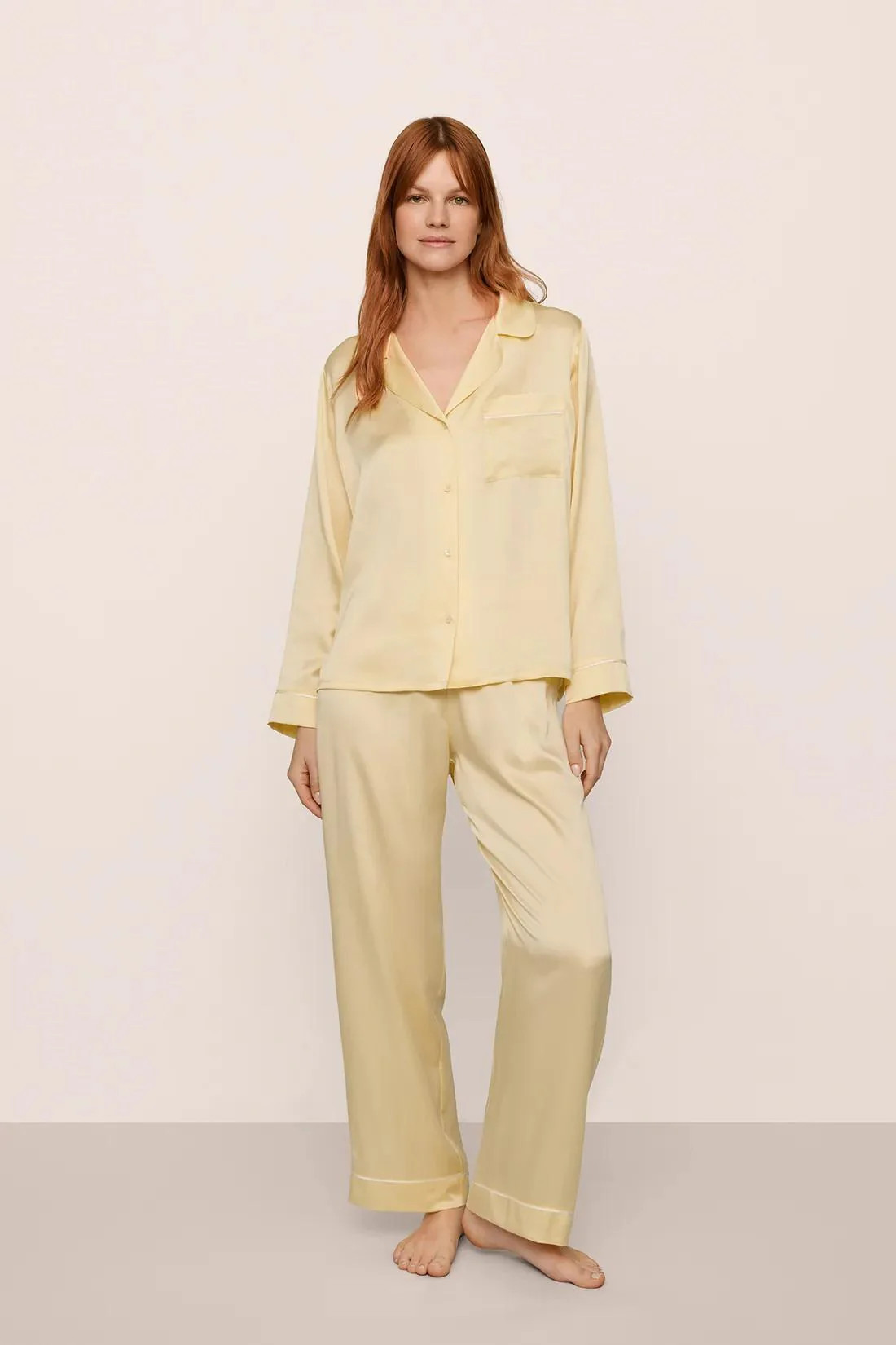 Inez Washable Silk Long PJ Set | Eberjey