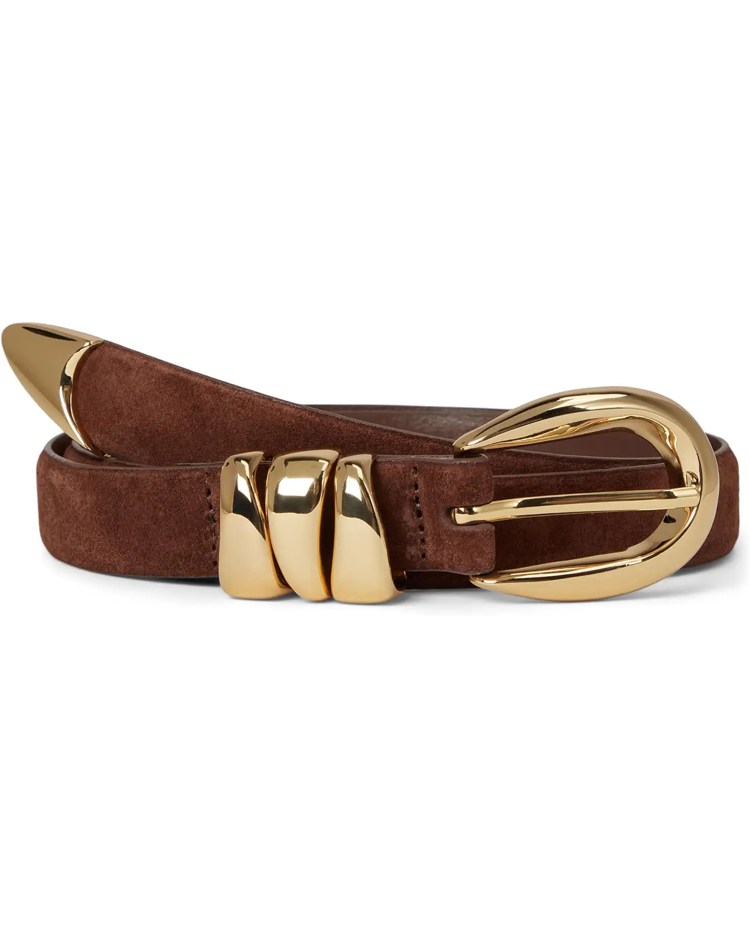 Triple Metal Keeper Belt: Suede | Zappos
