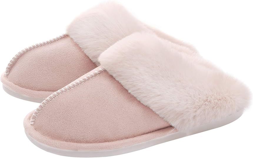 WATMAID Women's House Slippers Memory Foam Fluffy Soft Slippers, Slip on Winter Warm Shoes for Wo... | Amazon (US)