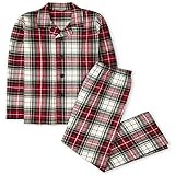 The Children's Place Kids' Holiday Plaid Flannel 2 Piece Button Down Pajamas | Amazon (US)