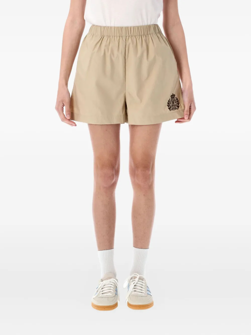 Sporty & Rich logo-embroidered shorts - Neutrals | Farfetch Global