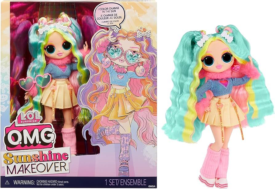 L.O.L. Surprise! OMG Sunshine Color Change Bubblegum DJ Fashion Doll with Color Changing Hair and... | Amazon (US)