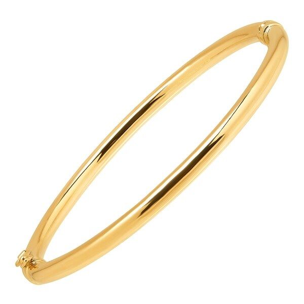 Just Gold Polished Hinged Bangle in 10K Gold - Yellow | Bed Bath & Beyond