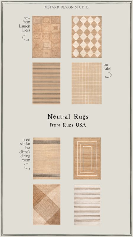 Neutral rugs from Rugs USA, some on sale  

Lauren Liess, Designer Collection, jute rug, flat weave rug, plaid rug, checkerboard rug, striped rug, natural rug, 

#LTKstyletip #LTKhome #LTKsalealert