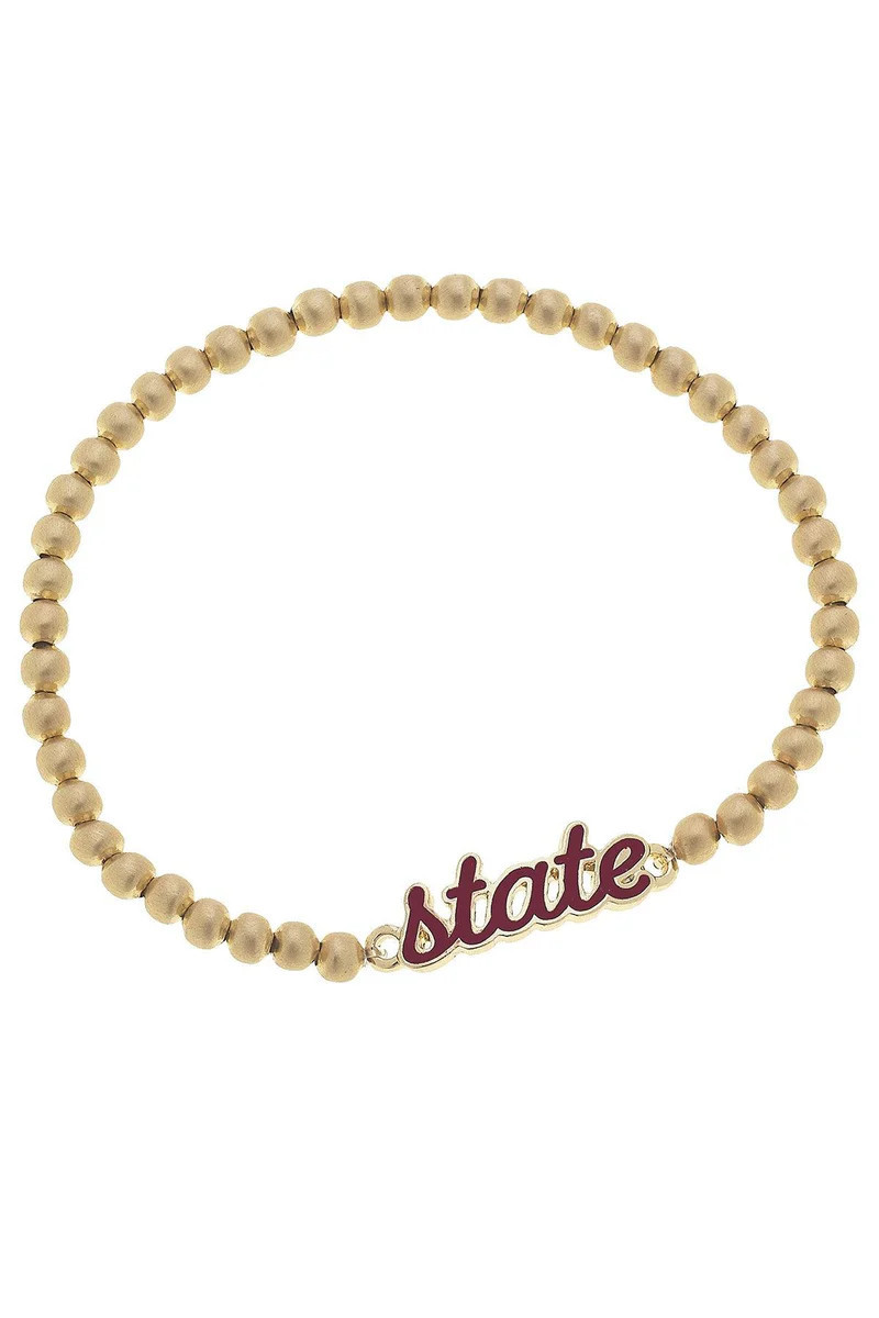 Mississippi State Bulldogs Enamel Script Stretch Bracelet | CANVAS