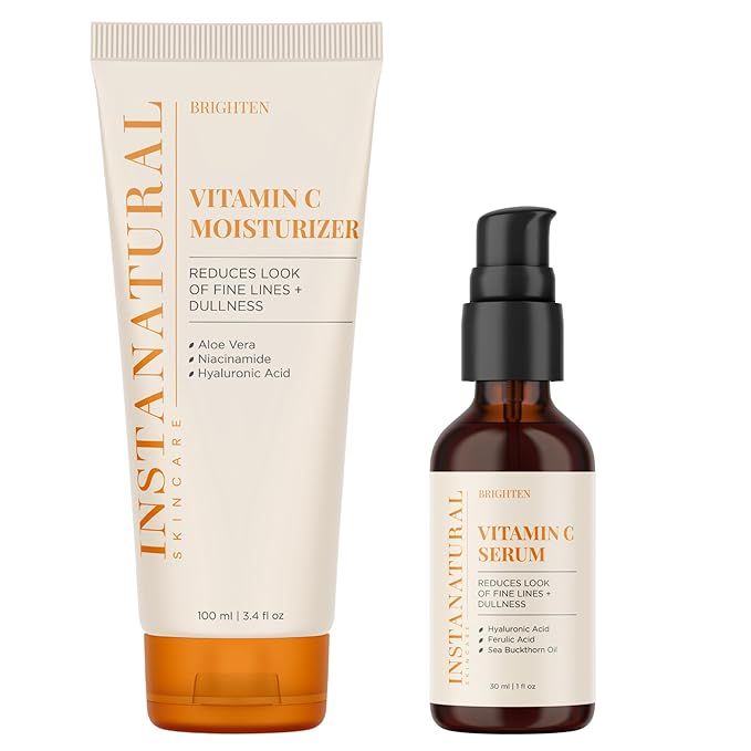 InstaNatural Vitamin C Moisturizer and Serum Kit, Brightens and Reduces Signs of Aging, Fine Line... | Amazon (US)